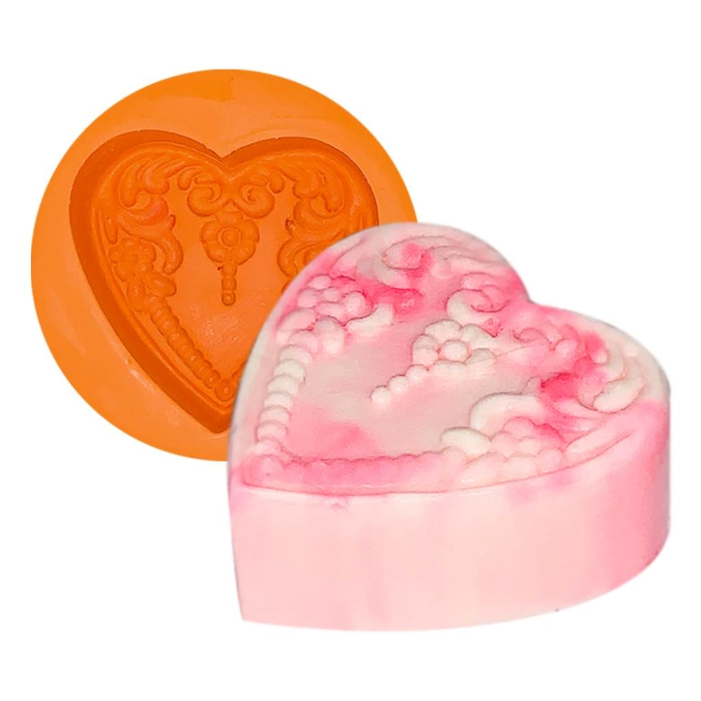 Molde de silicone Coração Detalhes