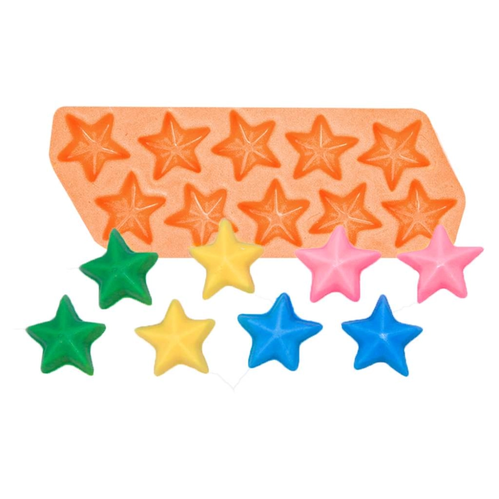 Molde de silicone Estrelinhas com 10 Cavidades