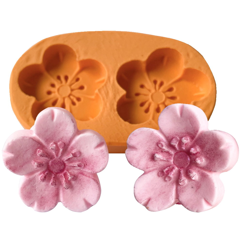 Molde de silicone Flor de Cerejeira 2 cavidades
