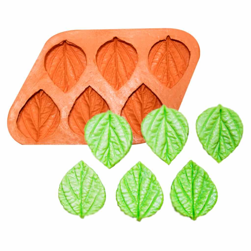 Molde de silicone Folhas de Hortela c/ 6 Cavidades