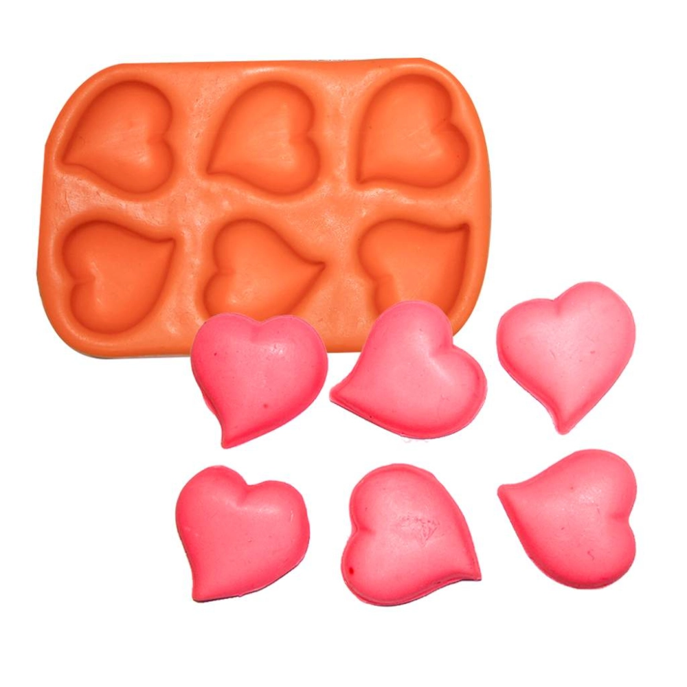 Molde de silicone Mini Coração Pontudo 6 Cav