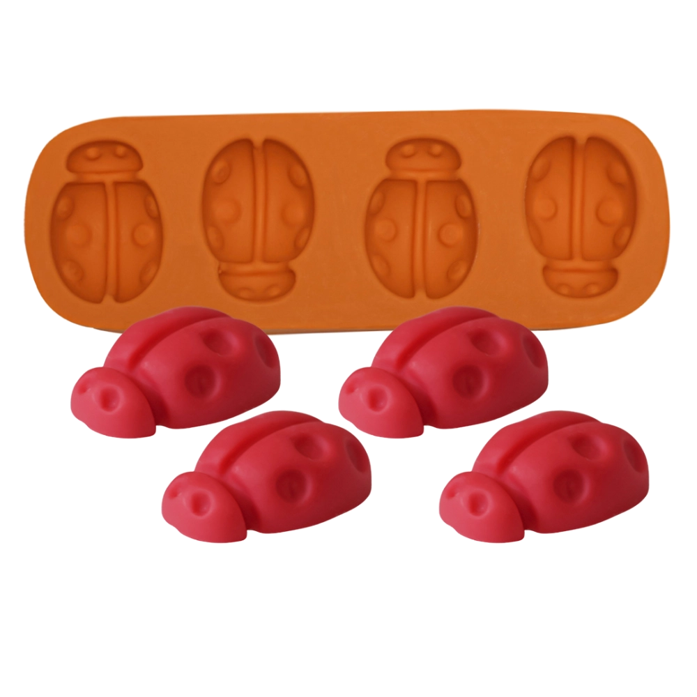 Molde de silicone Mini Joaninhas 4 Cavidades