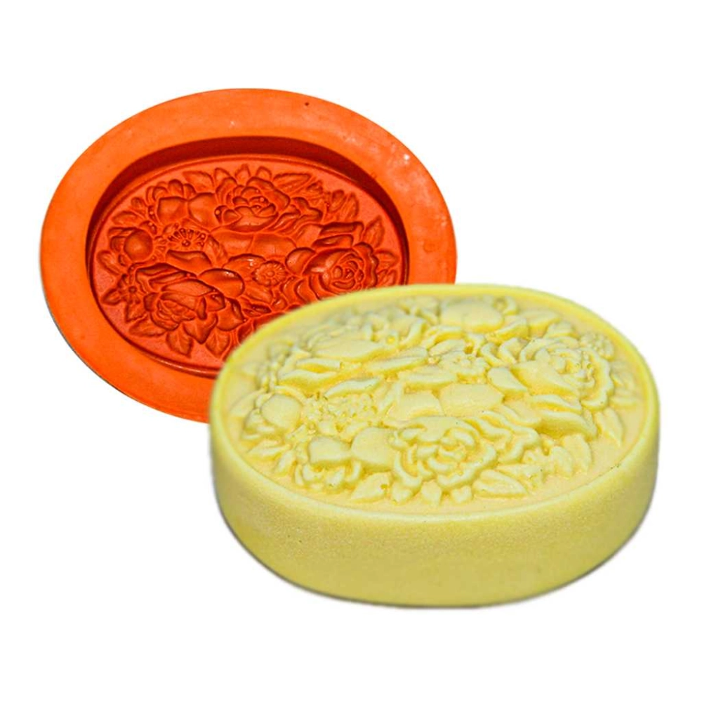 Molde de silicone Oval com Rosas