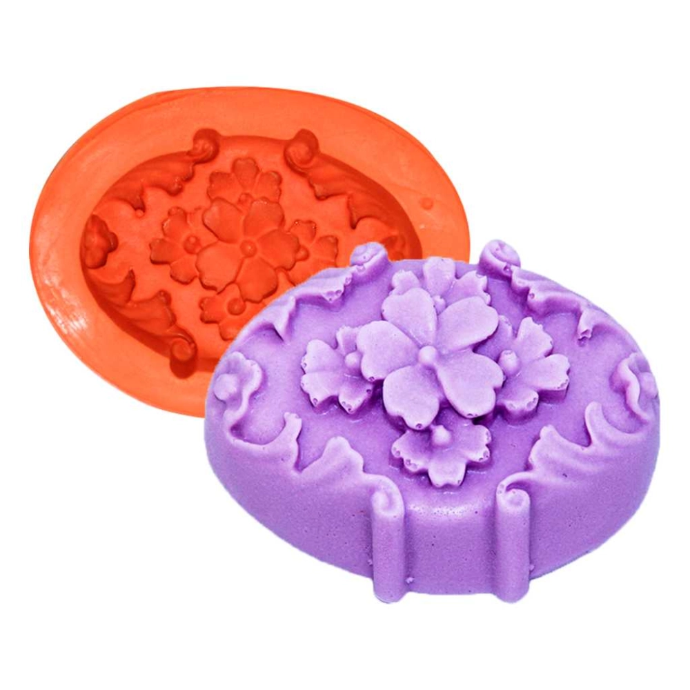 Molde de silicone Oval Flores e Ramos