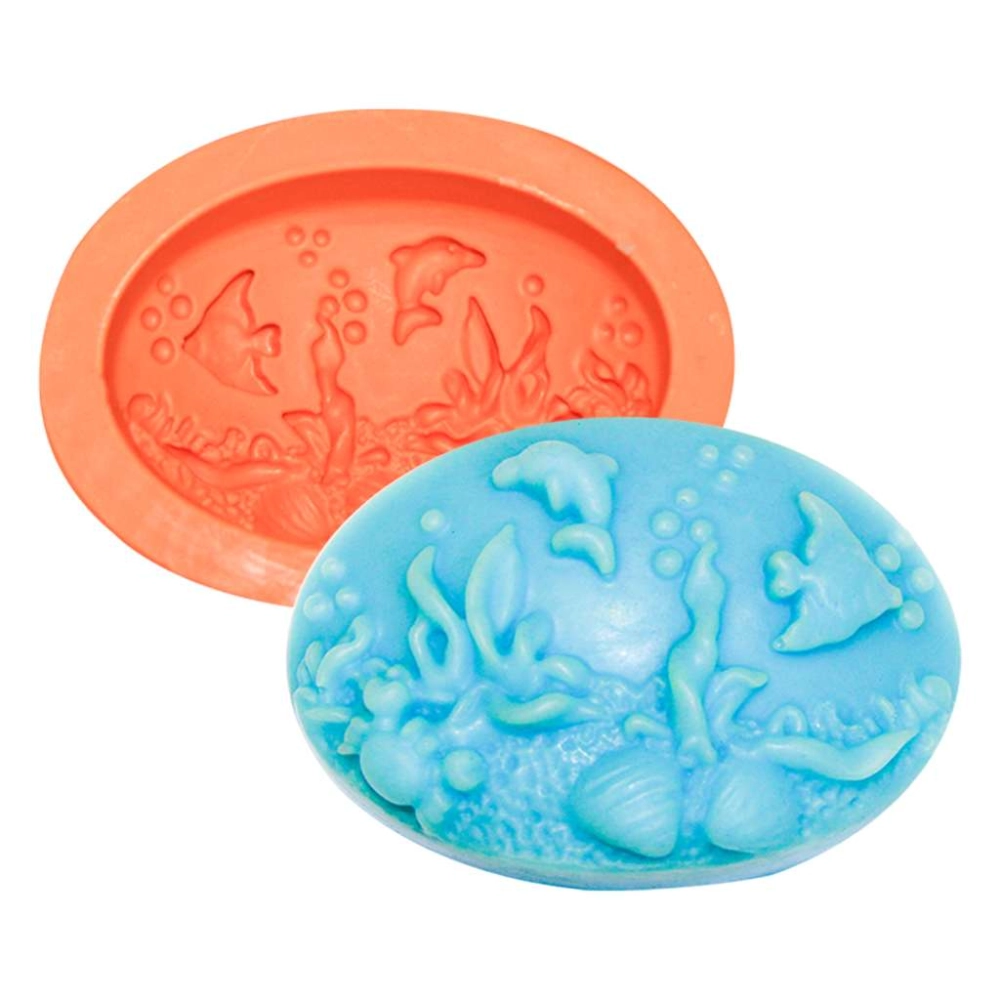 Molde de silicone Oval Fundo do Mar