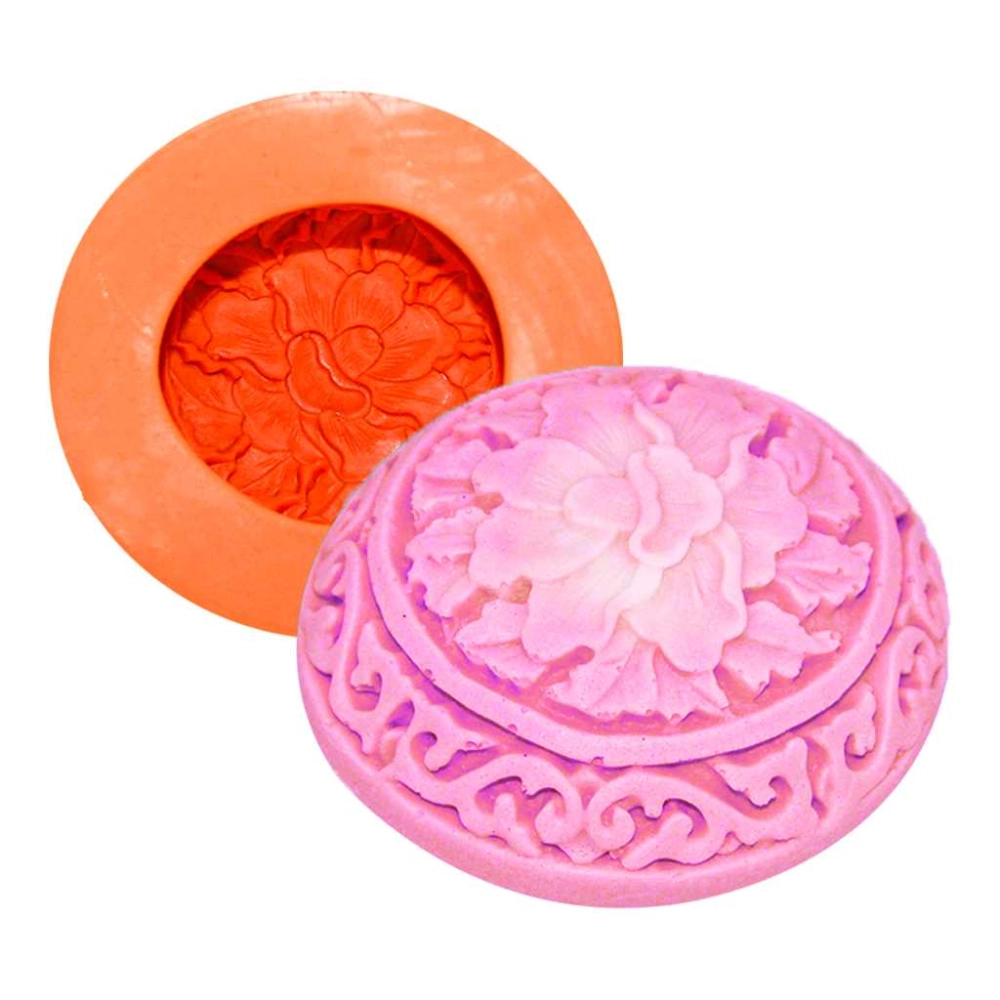 Molde de silicone Redondo Flores e Arabescos