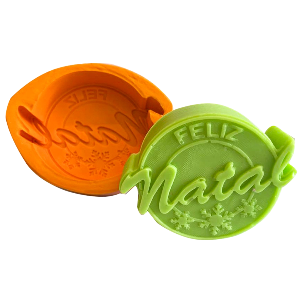 Molde de silicone Sabonete Feliz Natal Relevo