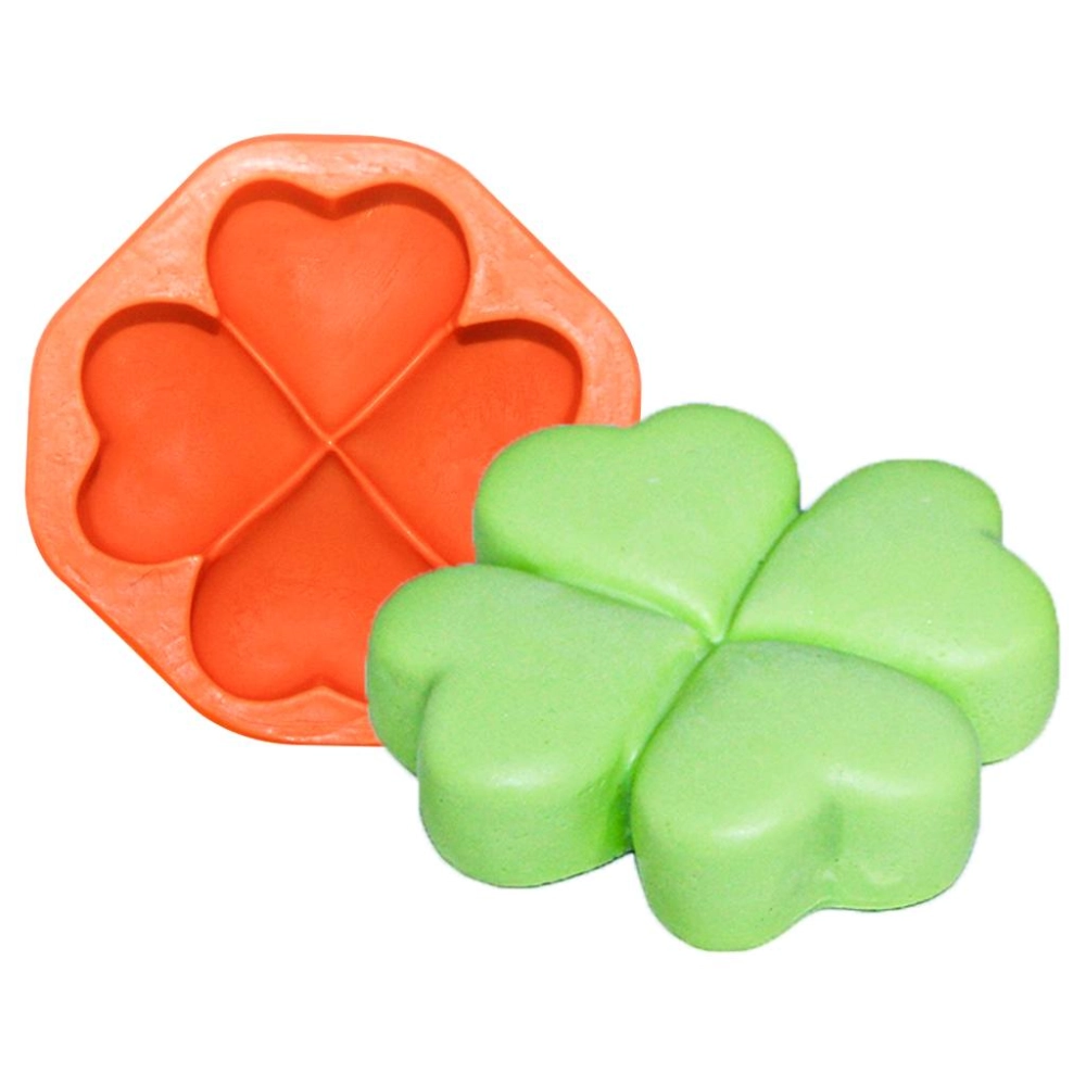 Molde de silicone Sabonete Trevo 4 Folhas