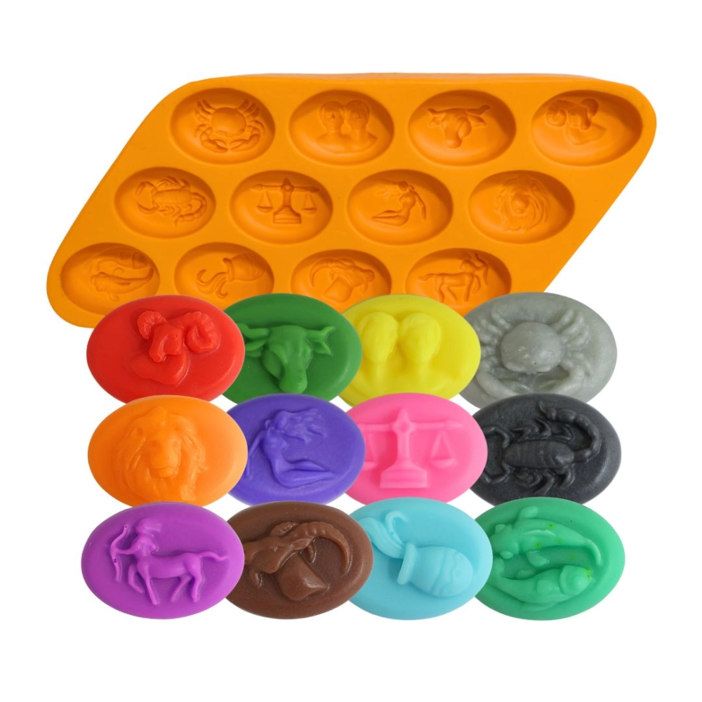 Molde de silicone Signos do Zodíaco 12 Cavidades