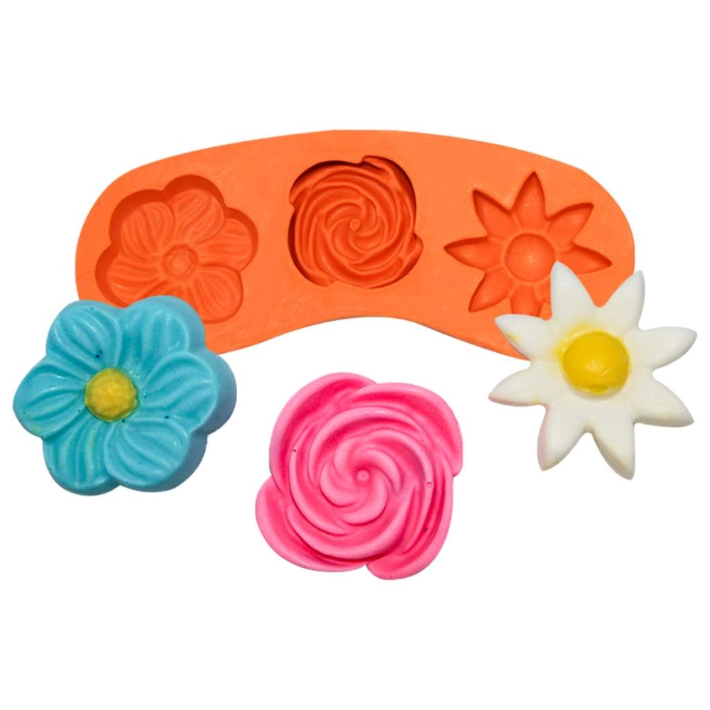 Molde de silicone Trio de Flores Primavera 1