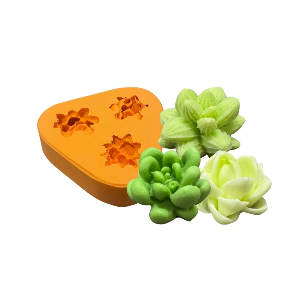 Molde de silicone Trio de Suculentas P