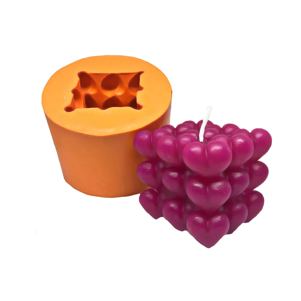 Molde de silicone Vela Bubble Coração M