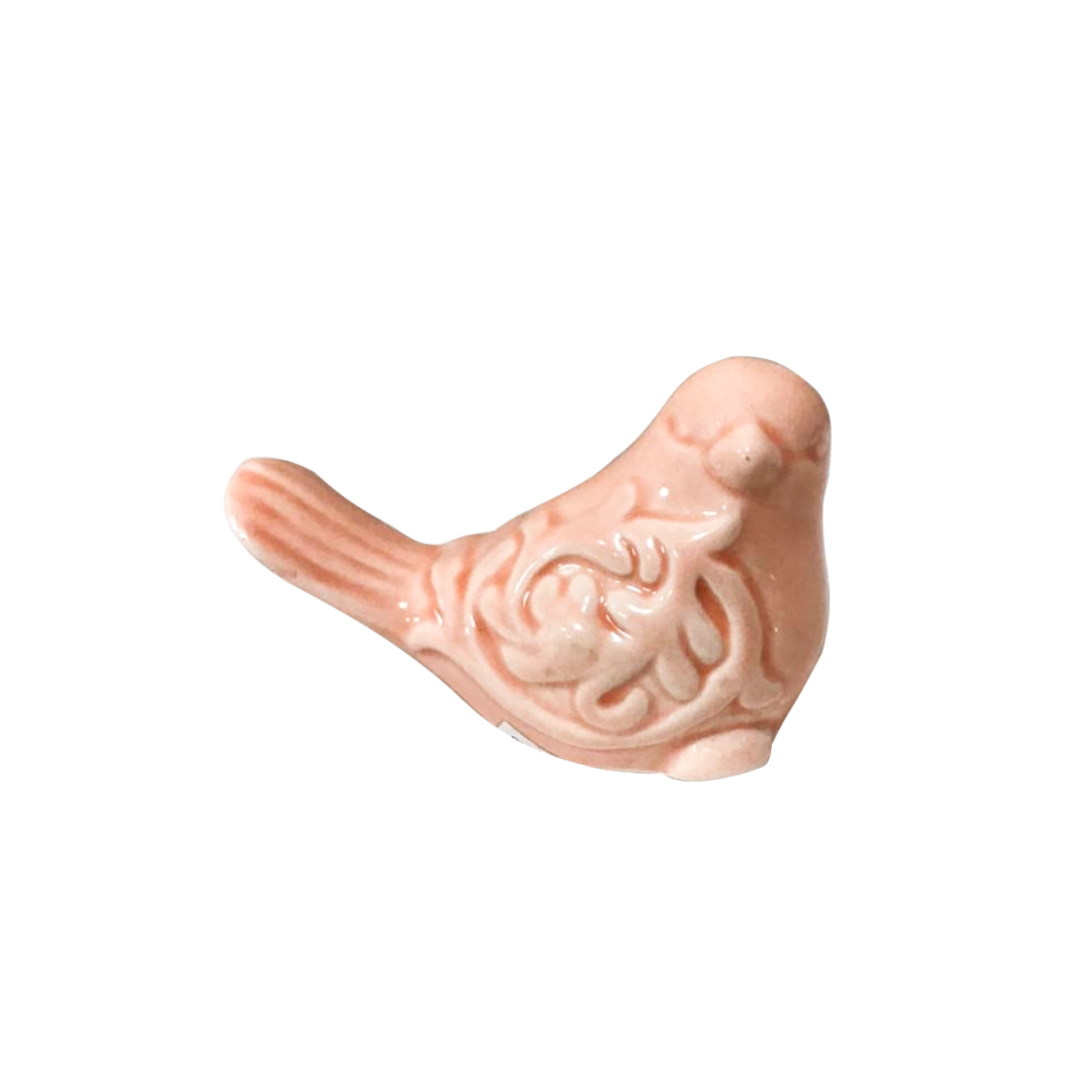 Passarinho de Cerâmica Coral