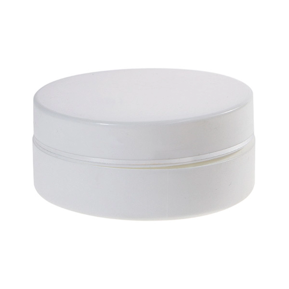 Pote Plástico Imaginare Branco c/ friso prata 120g