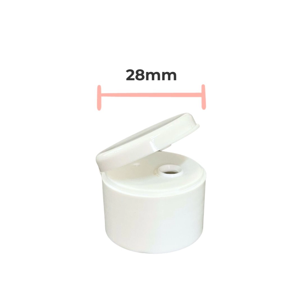 Tampa Flip top branca rosca 28/410mm