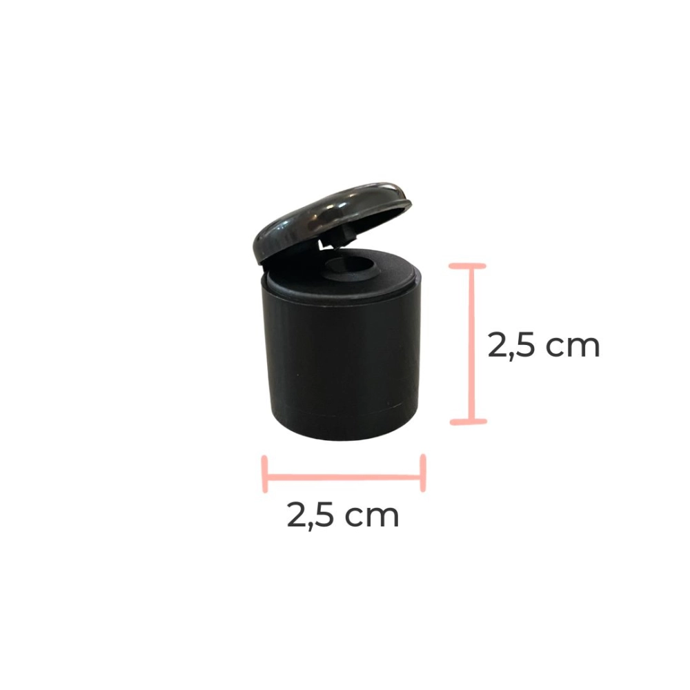 Tampa Flip top preta rosca 24/415mm