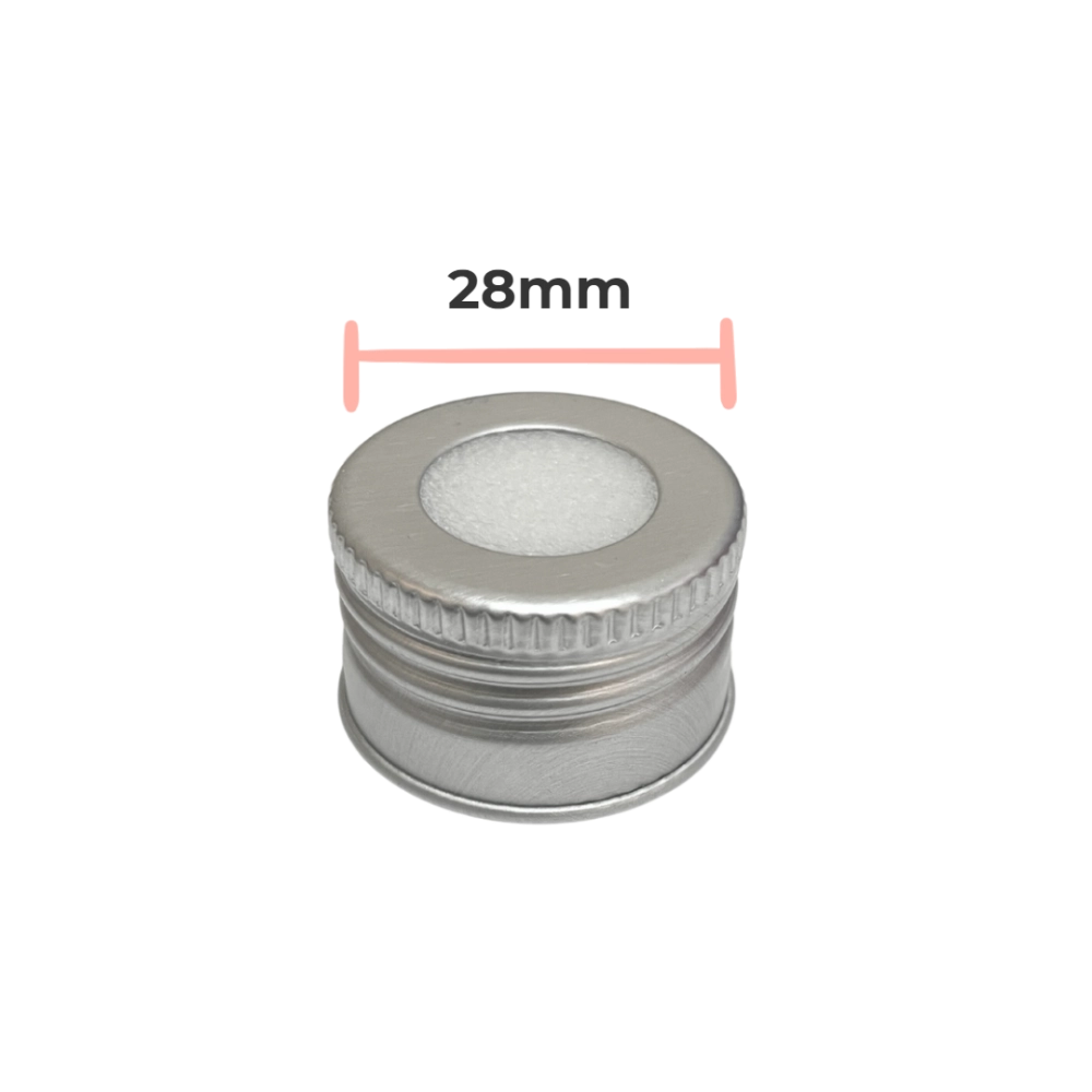 Tampa Furada Alumínio prata rosca 28/410mm