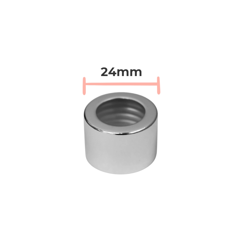 Tampa Furada Luxo prata rosca 24/410mm