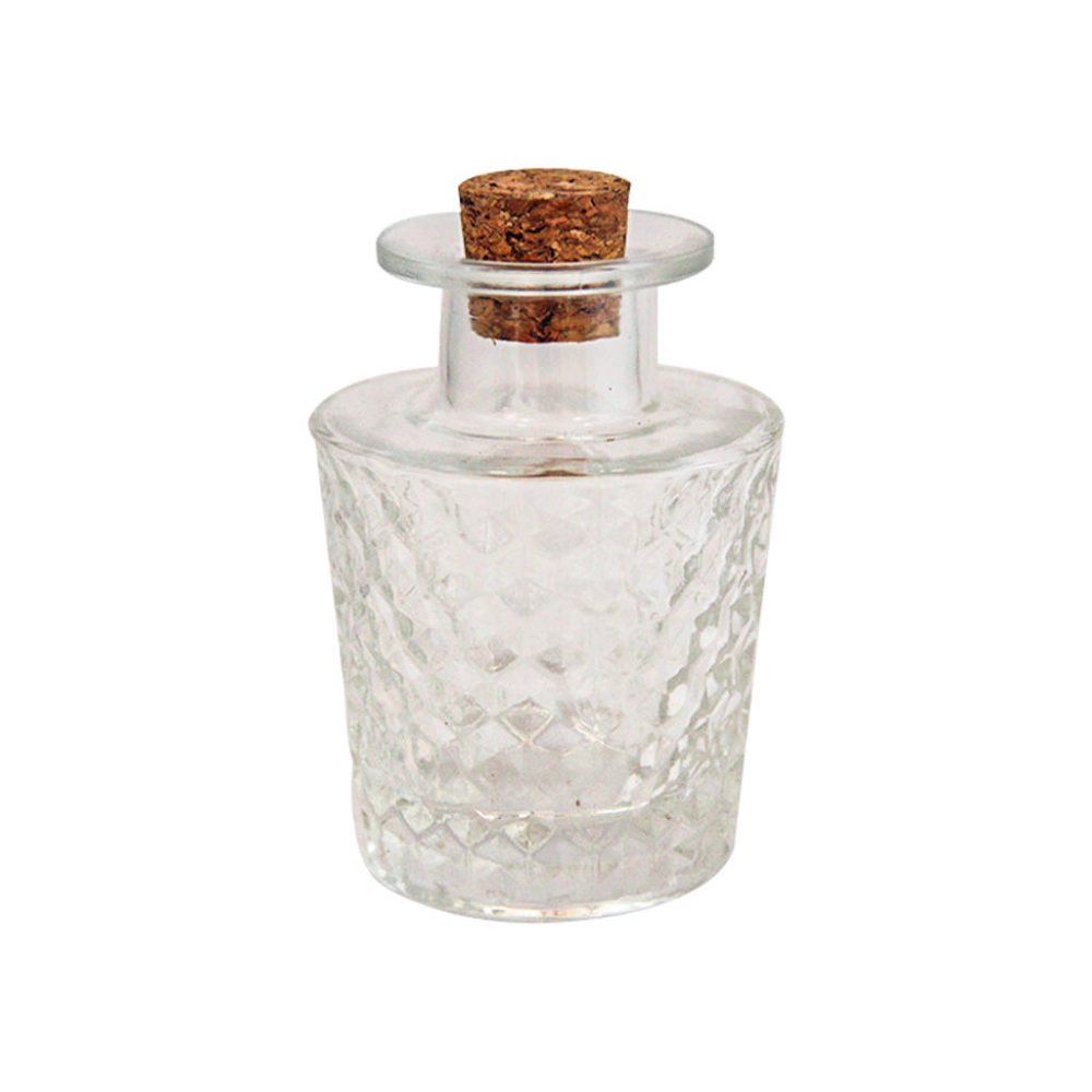 Vaso Vidro Lapidado 150ml c/ rolha