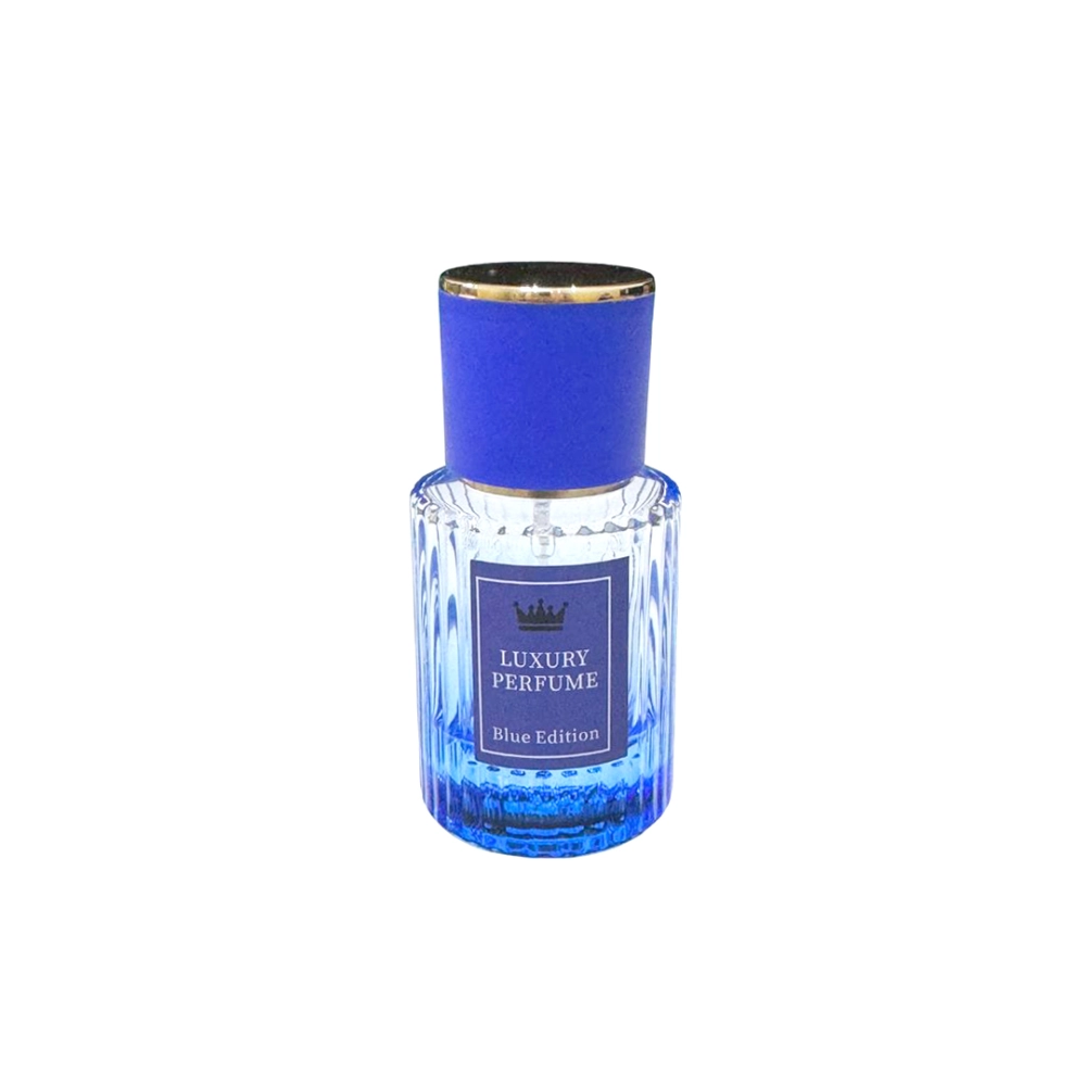 Vidro Enjoy Azul 30ml c/ válvula spray ouro