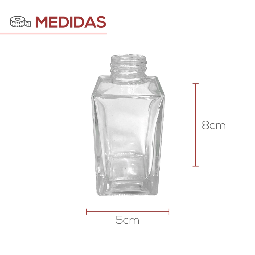 Vidro Square Incolor 120ml rosca 28/410mm