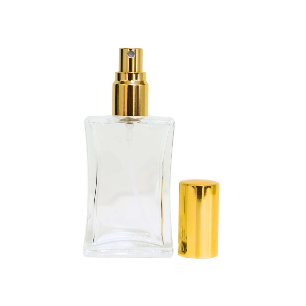 Vidro Suiça Incolor 20ml c/ Válvula Ouro